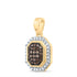 10k YELLOW GOLD 1/4CTW DIAMOND NK OCTAGON COGNAC NATURAL PENDANT